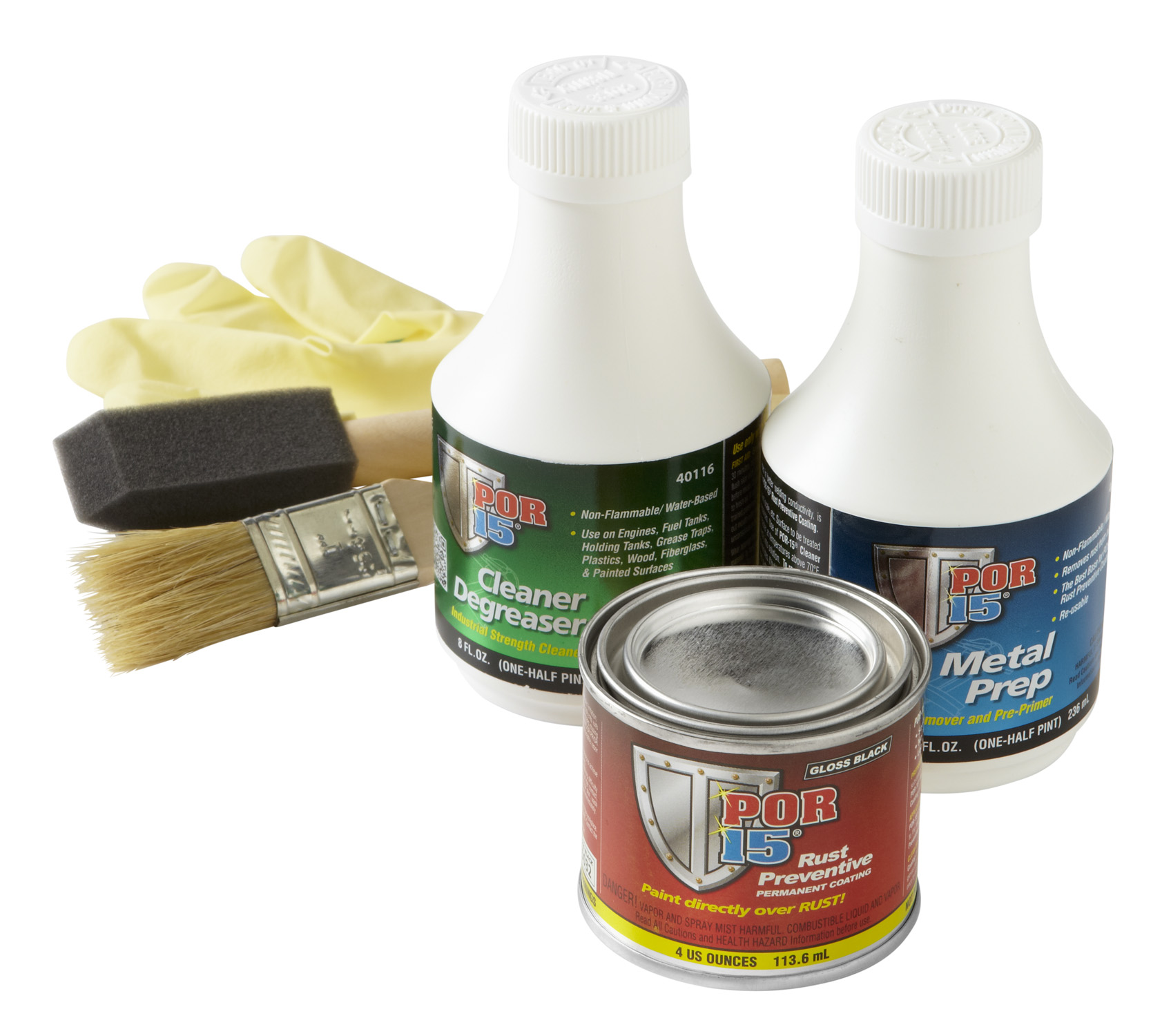 POR15 Clear Rust Prevention Paint 946ml Kit Metal Prep Cleaner